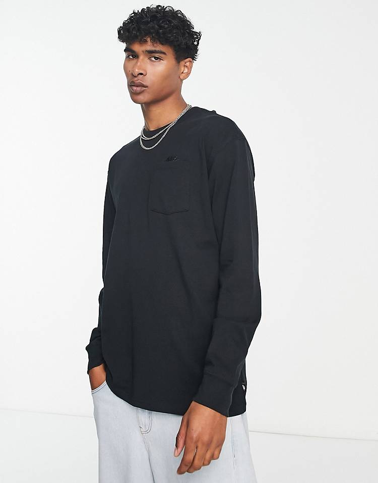 Nike Essentials long sleeve t-shirt in black